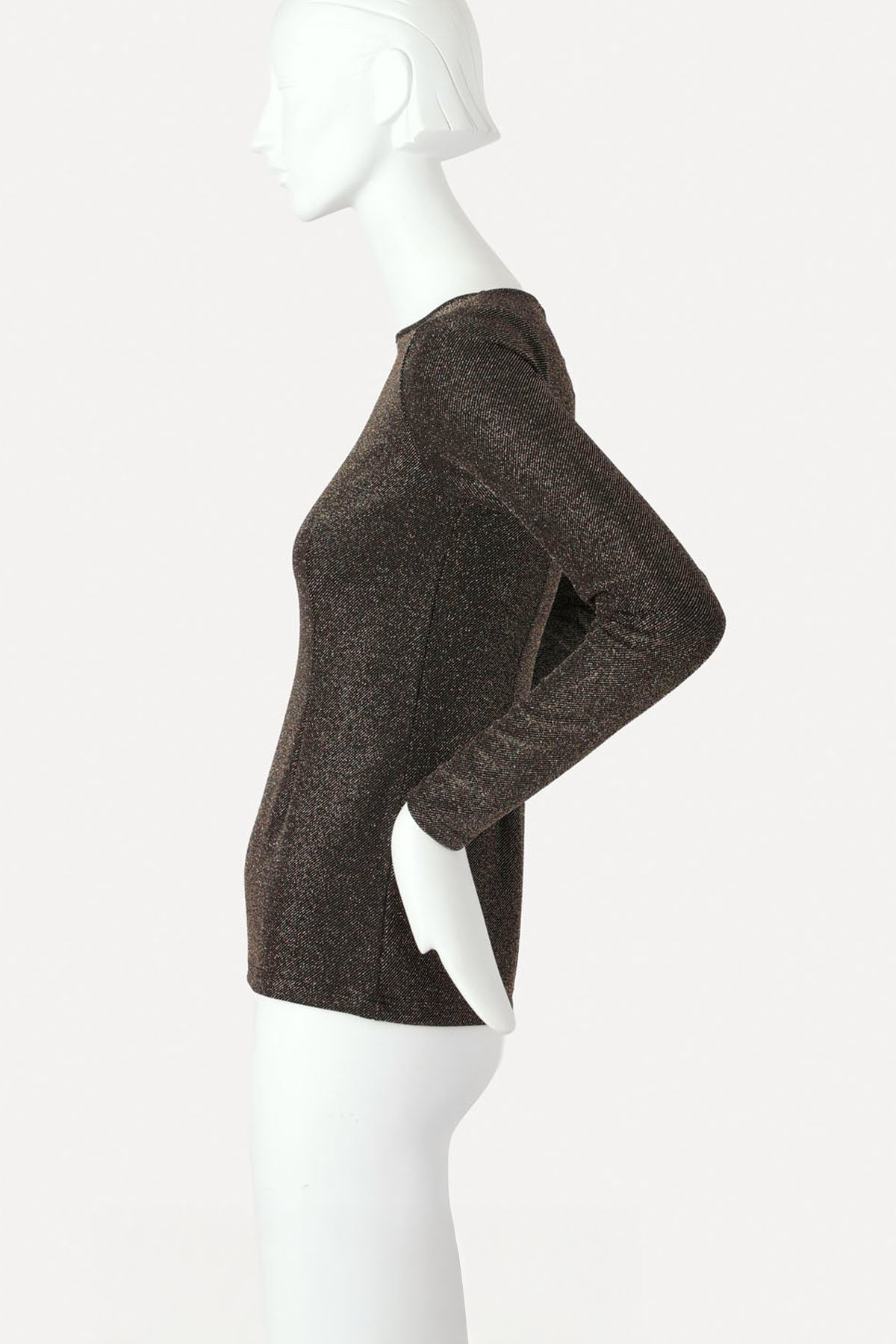 GIOVANNI BOATNECK TOP BLACK GOLD LUREX