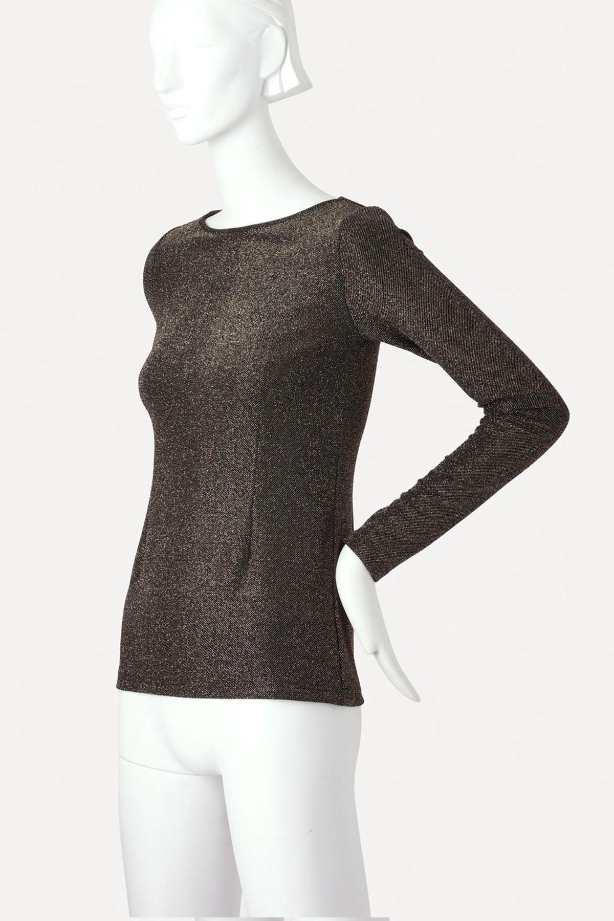 GIOVANNI BOATNECK TOP BLACK GOLD LUREX