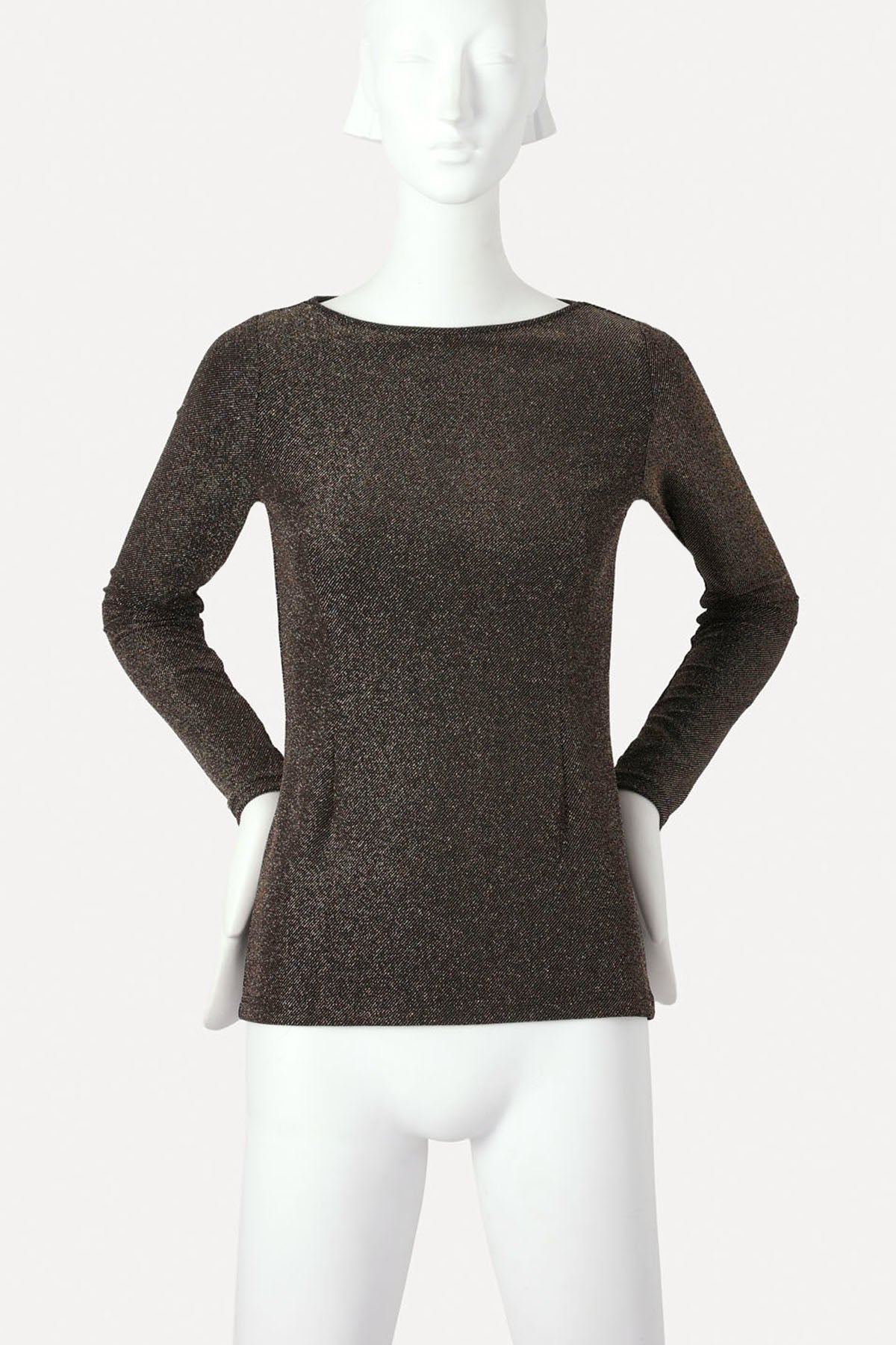 GIOVANNI BOATNECK TOP BLACK GOLD LUREX