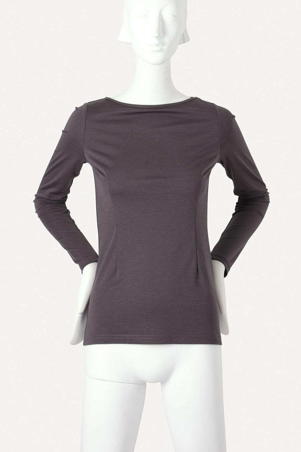GIOVANNI BOATNECK TOP CHARCOAL