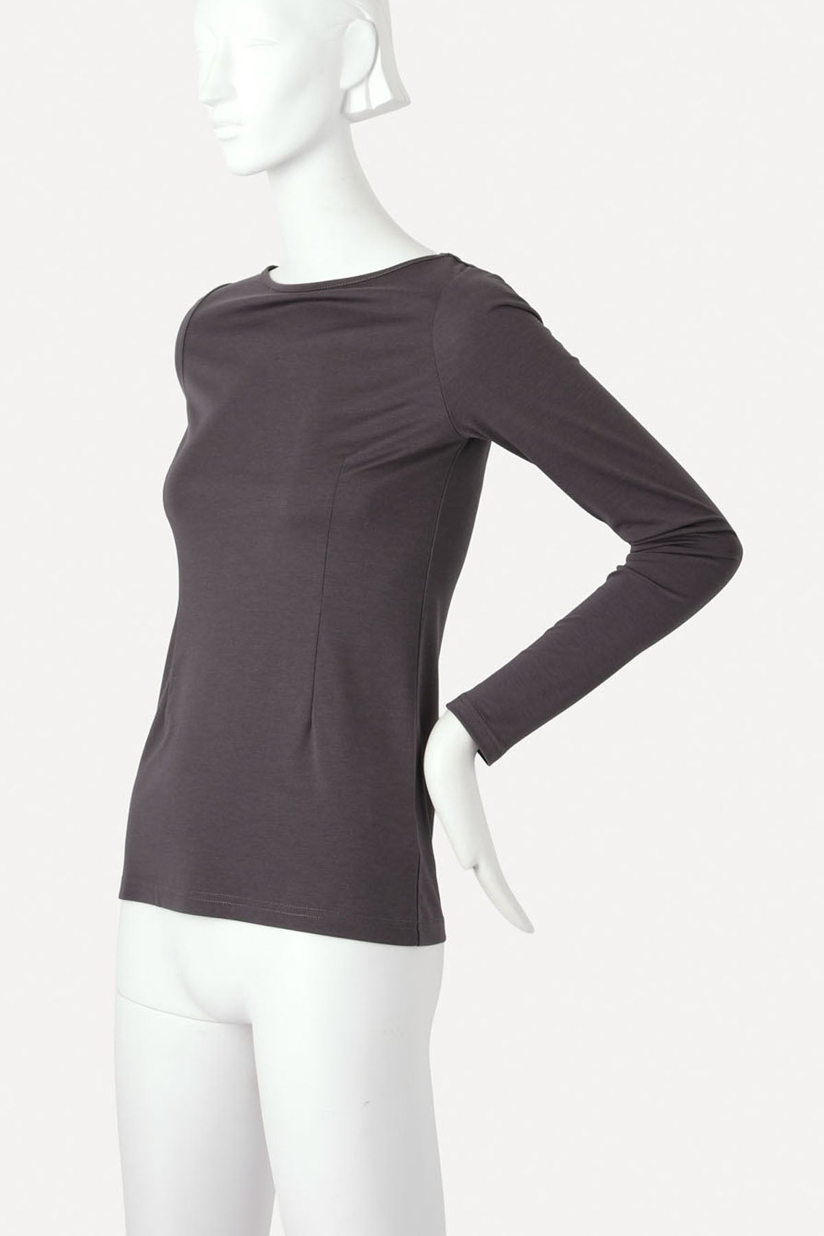 GIOVANNI BOATNECK TOP CHARCOAL
