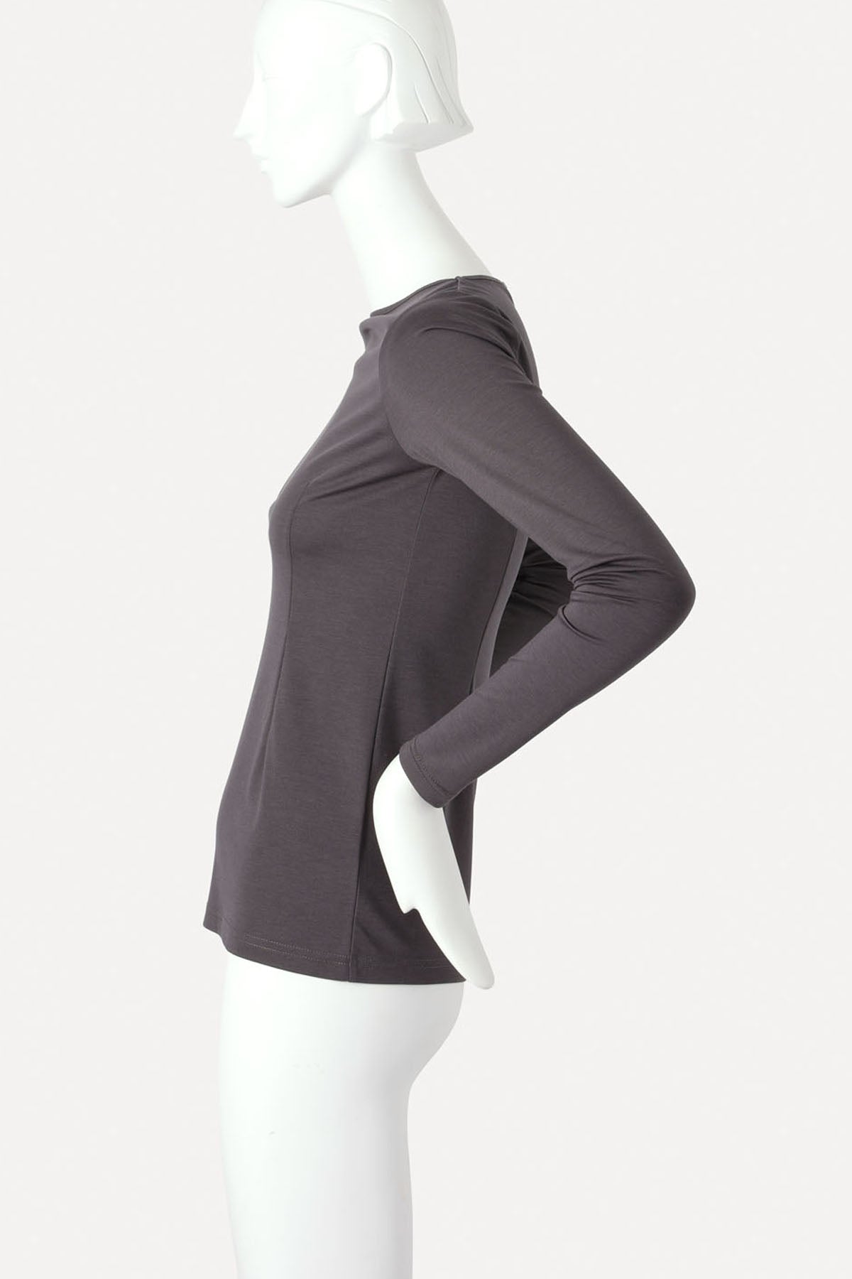 GIOVANNI BOATNECK TOP CHARCOAL