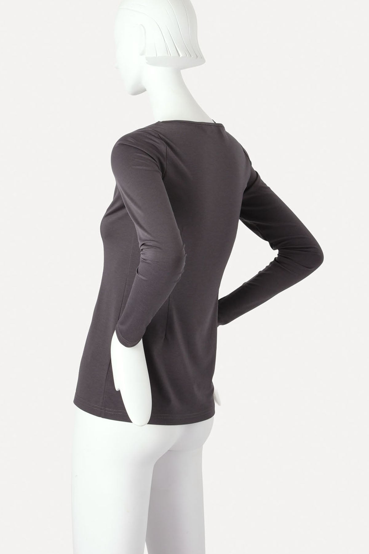 GIOVANNI BOATNECK TOP CHARCOAL