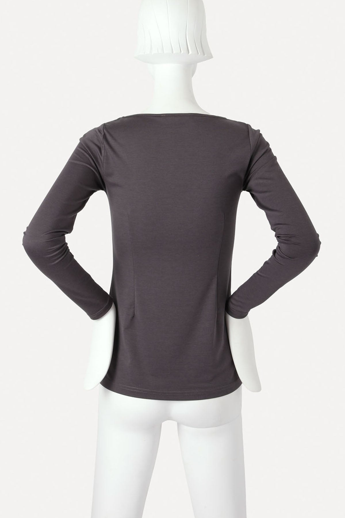 GIOVANNI BOATNECK TOP CHARCOAL