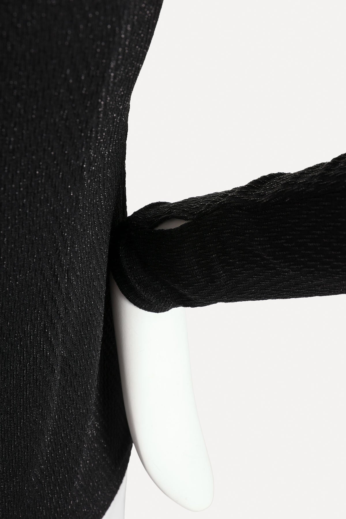GIOVANNI BOATNECK TOP BLACK HERRINGBONE LUREX