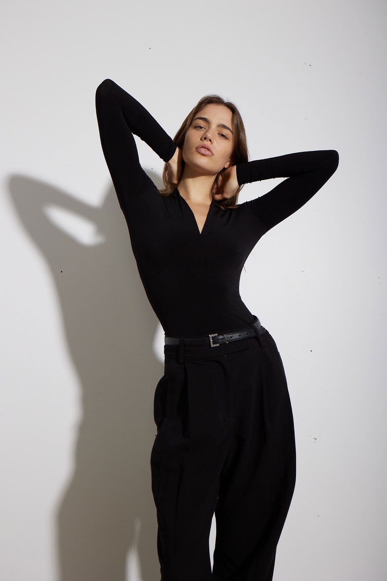 HARPER TOP HIGH V LONG SLEEVE KNIT - KNUEFERMANN 