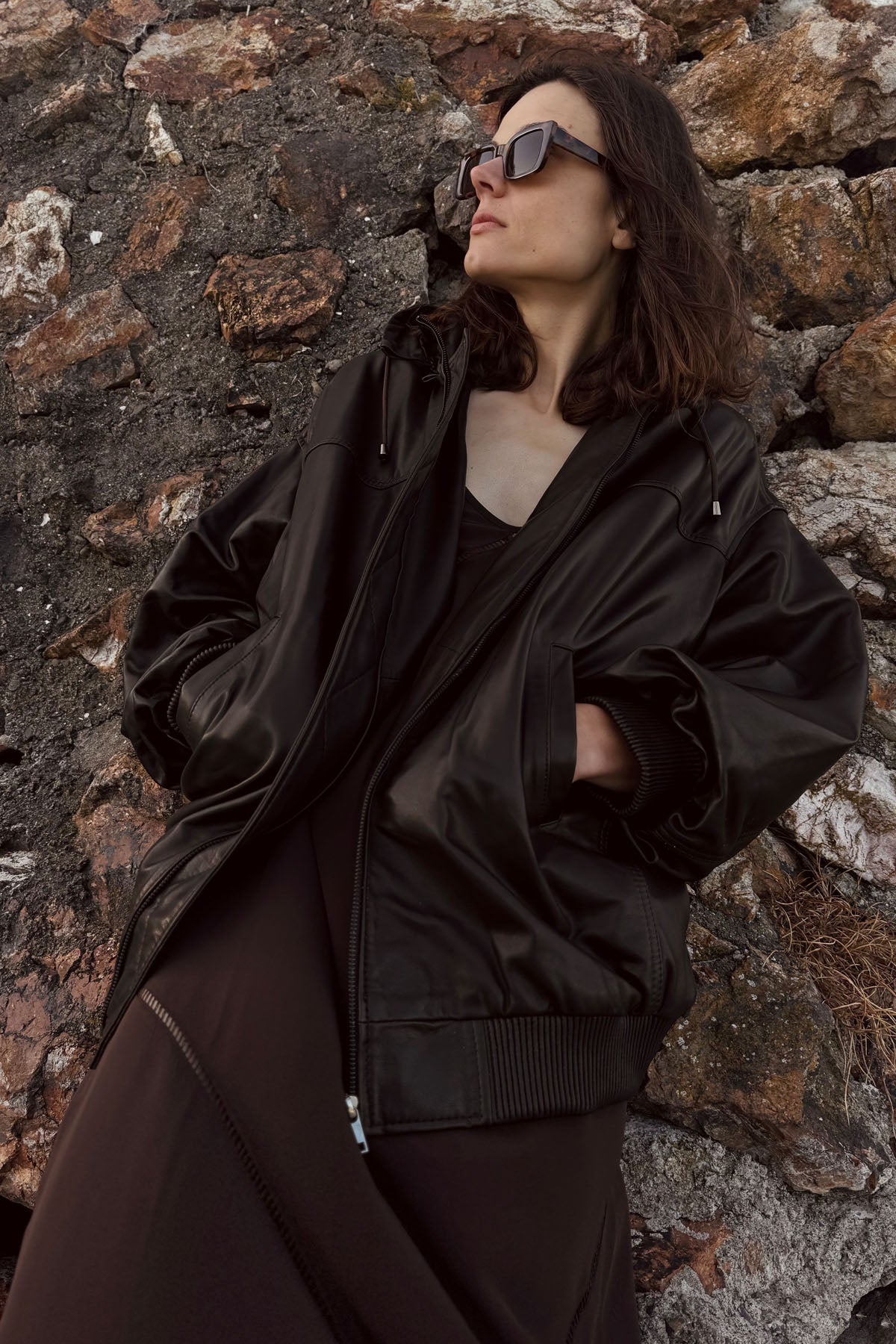 SAMBUCA DRESS CAFE NOIR 100% SILK