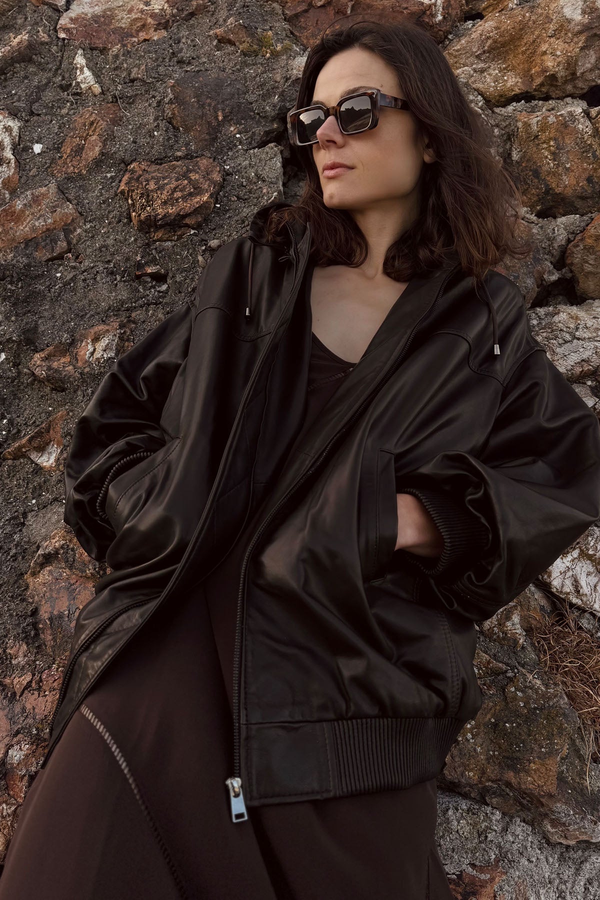 SAMBUCA DRESS CAFE NOIR 100% SILK