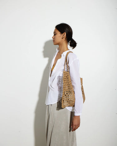 ITS THE LITTLE THINGS:  RAFFIA TOTE - KNUEFERMANN 