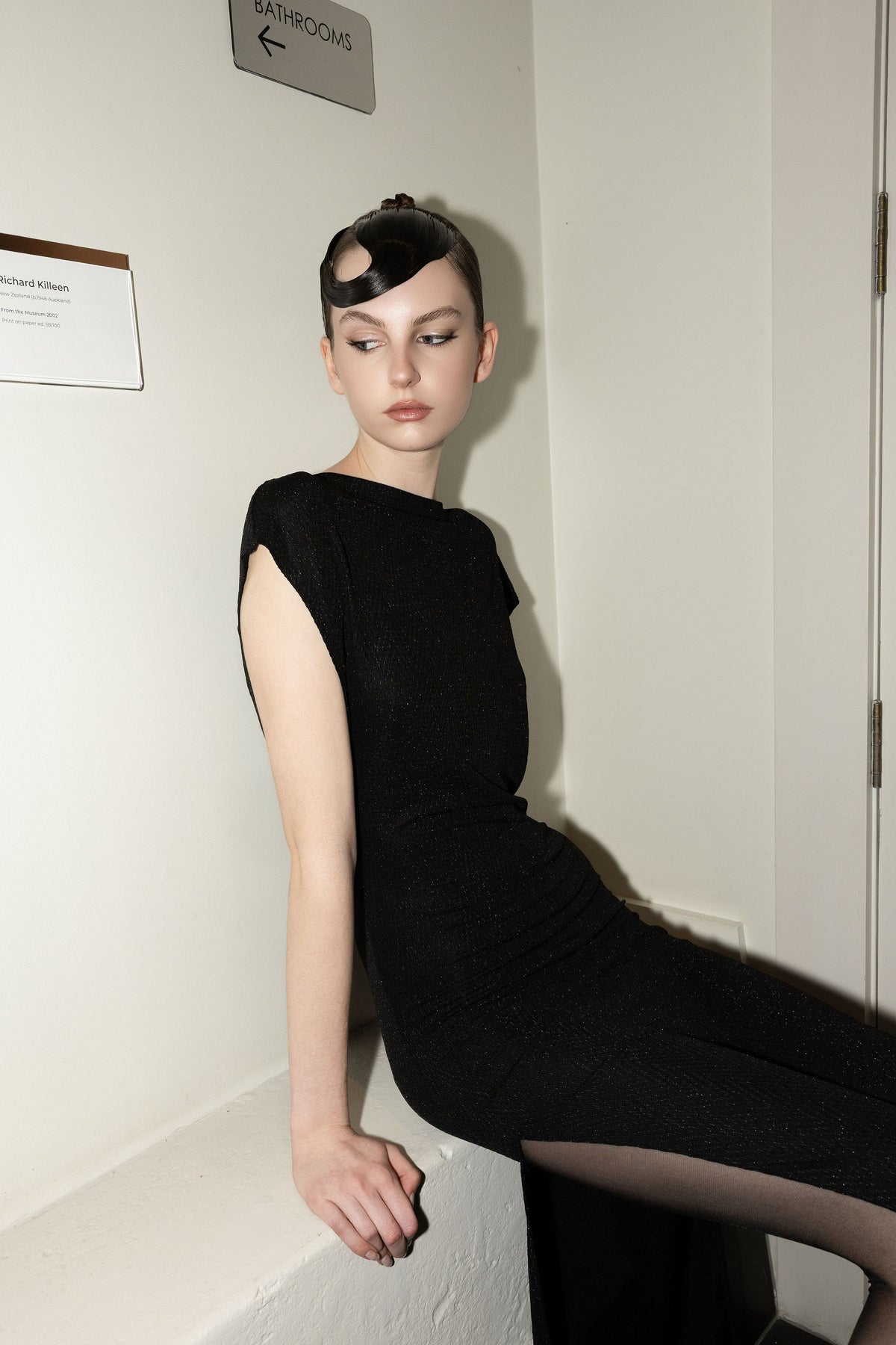 MYKIE LUREX DRESS BLACK RUNWAY
