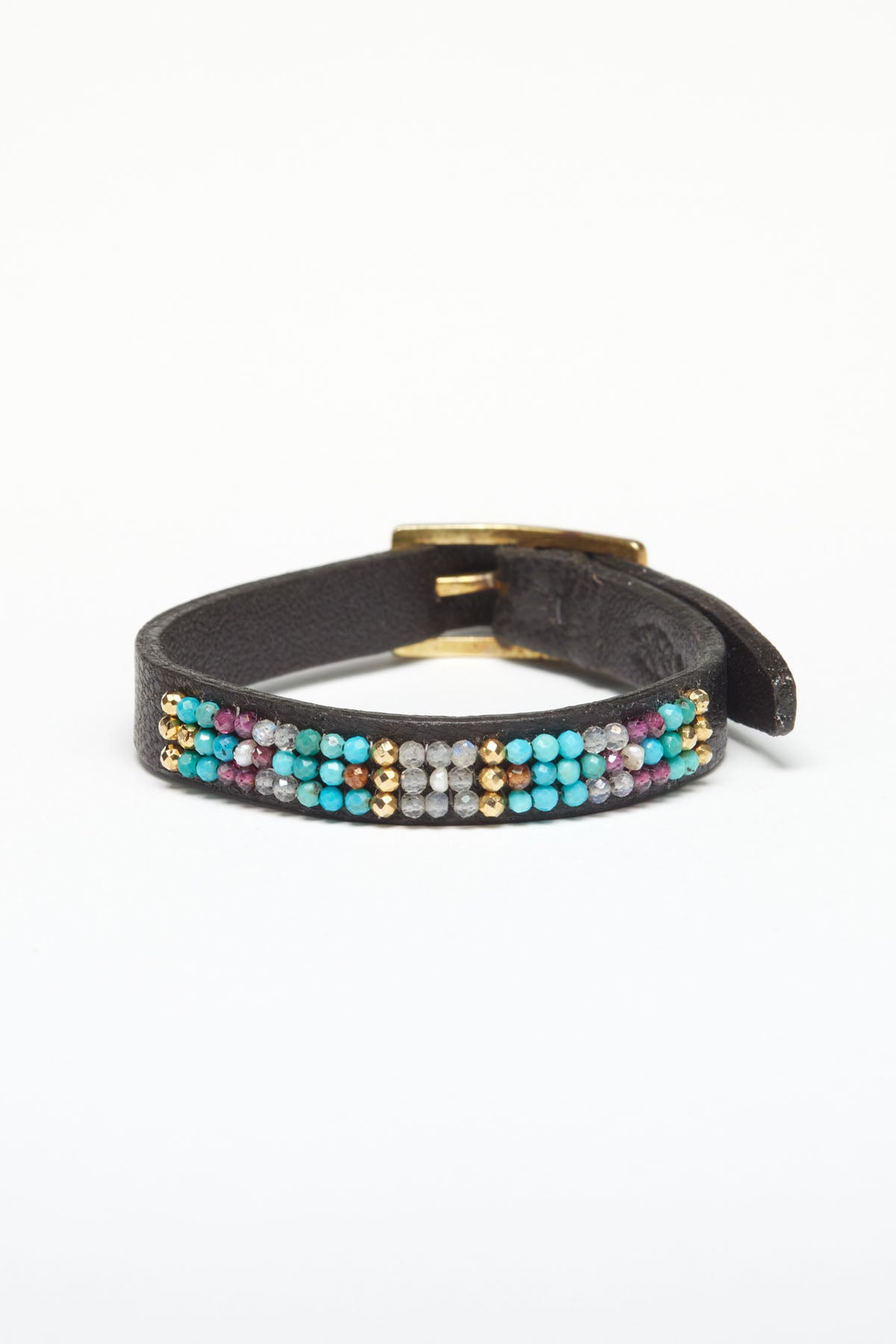 ISHI LEATHER BRACELET TURQUOISE