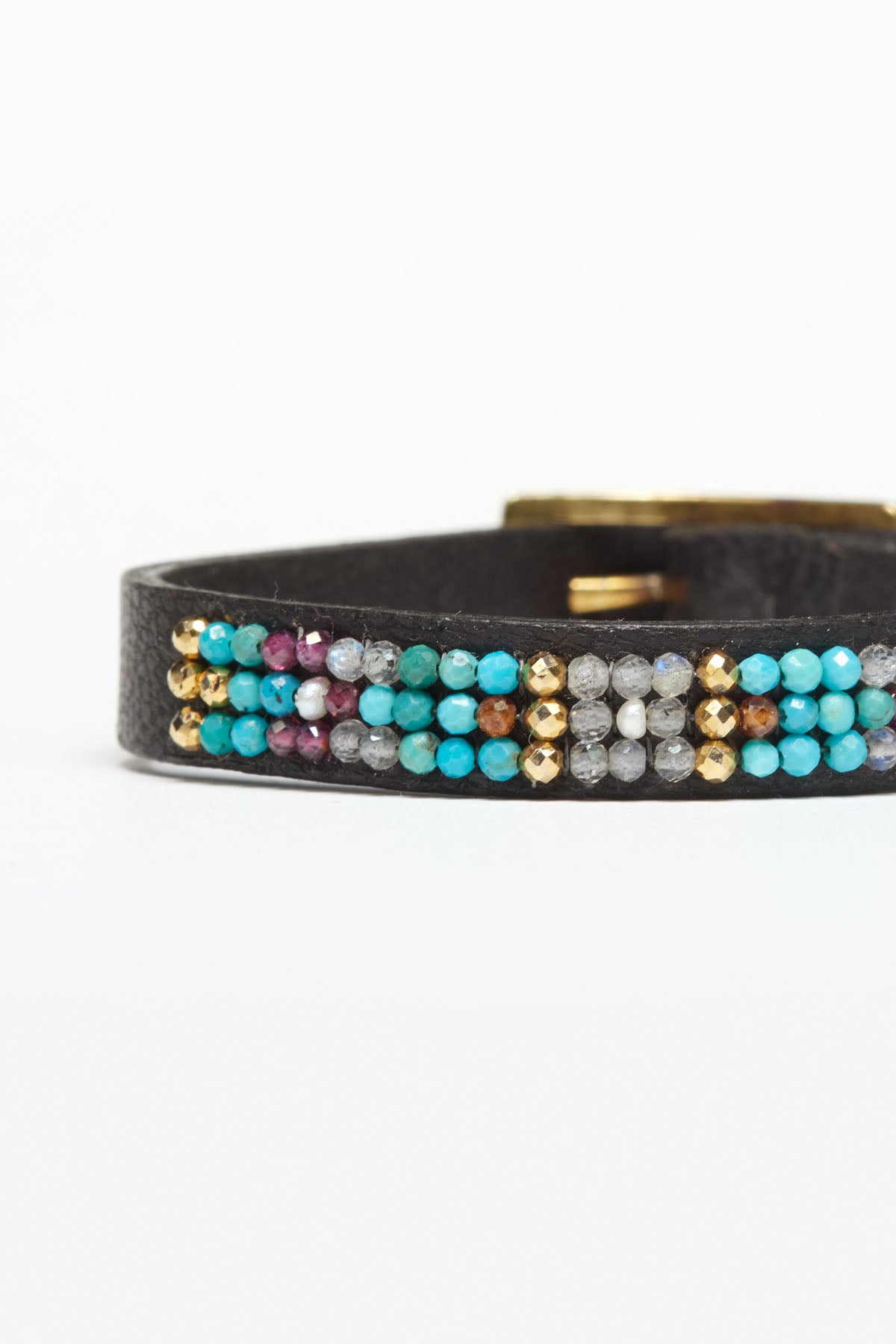 ISHI LEATHER BRACELET TURQUOISE