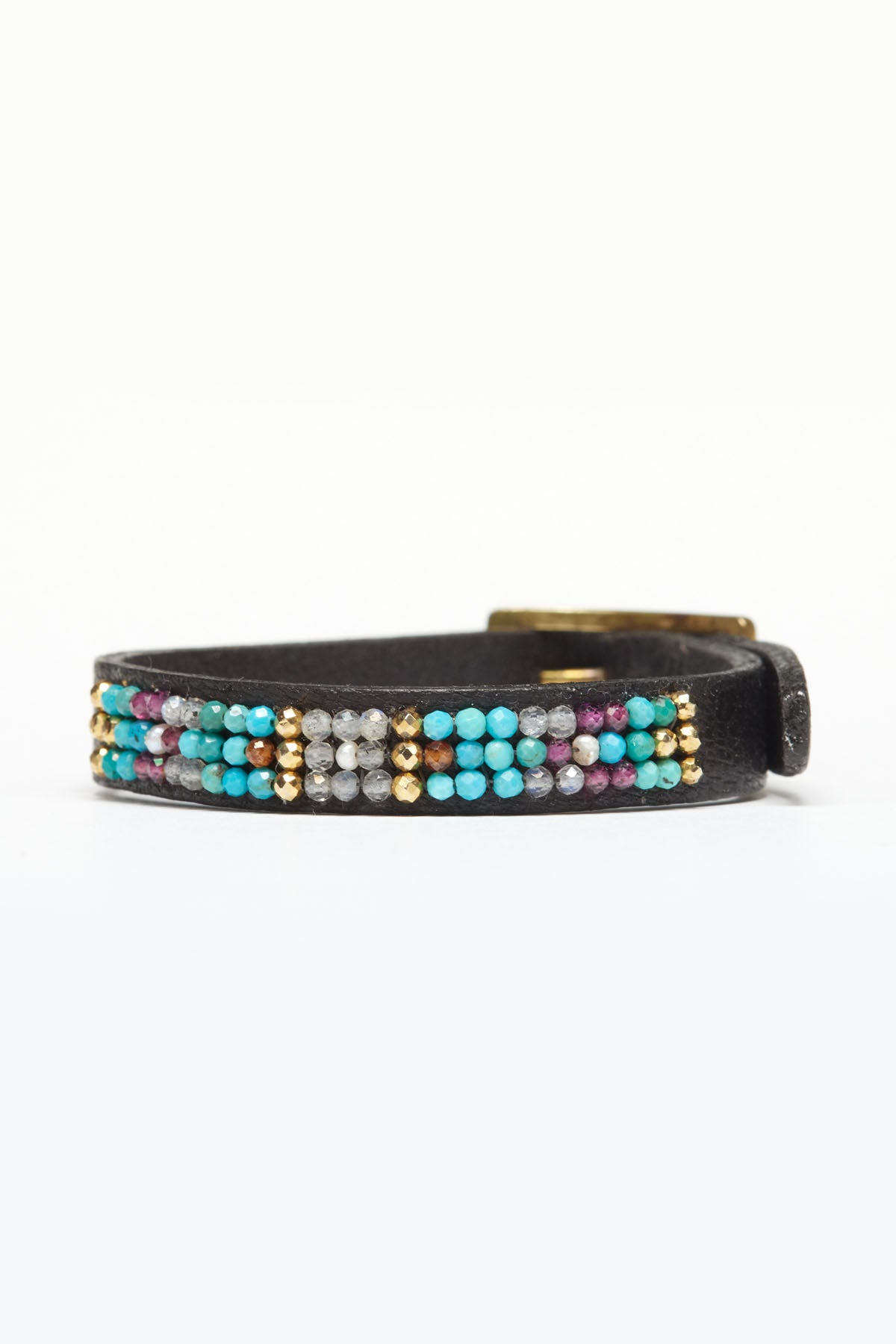 ISHI LEATHER BRACELET TURQUOISE