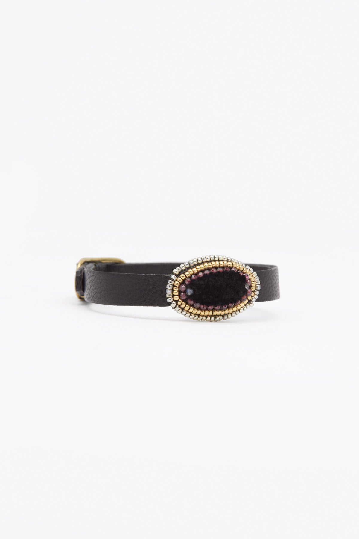 ISHI BRACELET OVAL leather strap