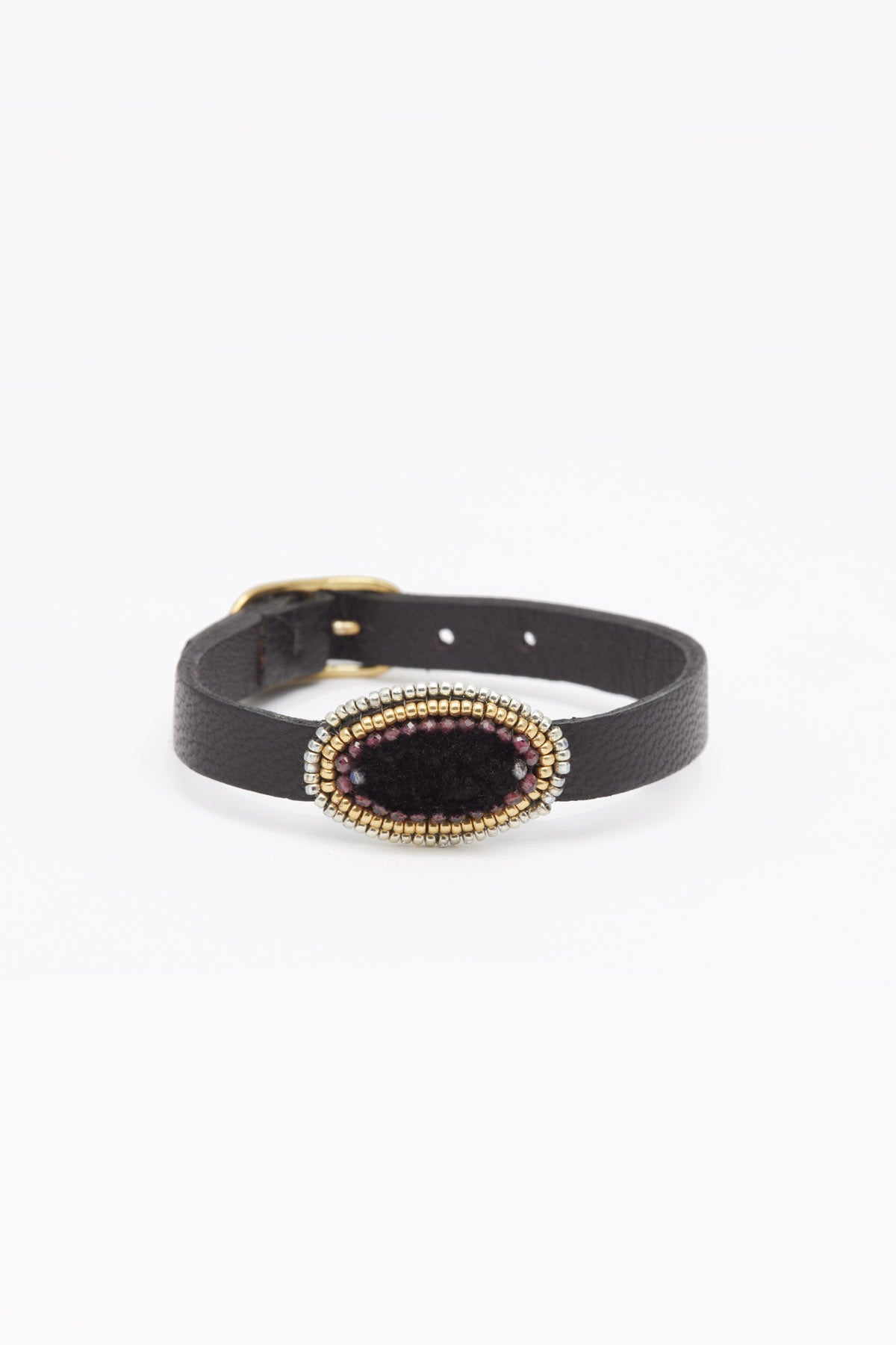 ISHI BRACELET OVAL leather strap