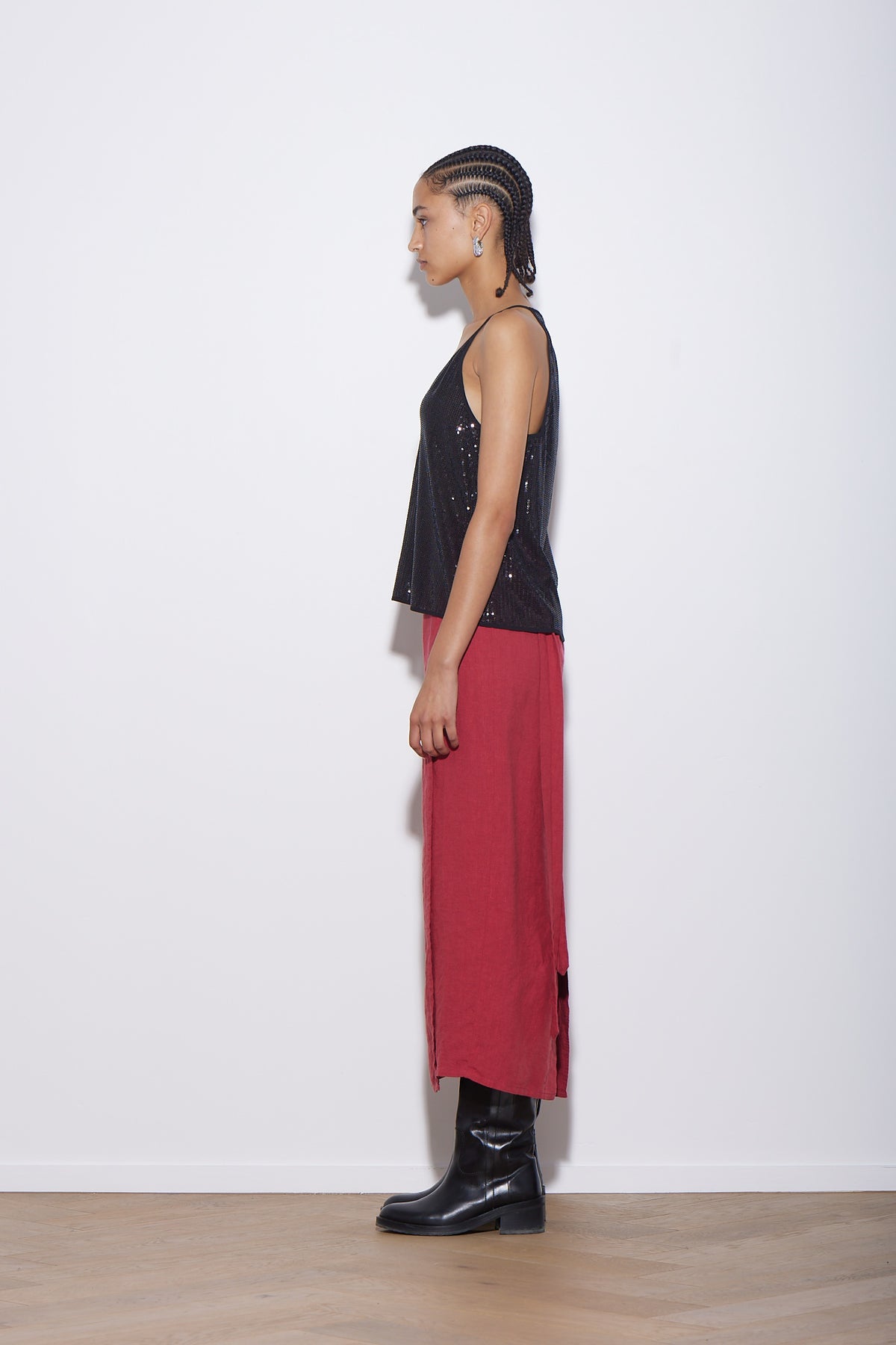 LINEN WRAP SKIRT GAZPACHO