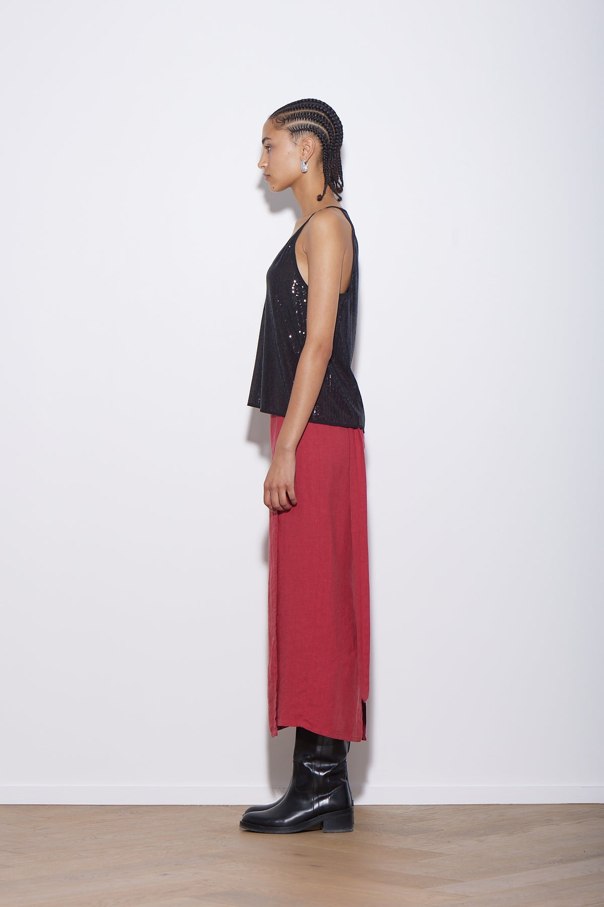 LINEN WRAP SKIRT GAZPACHO