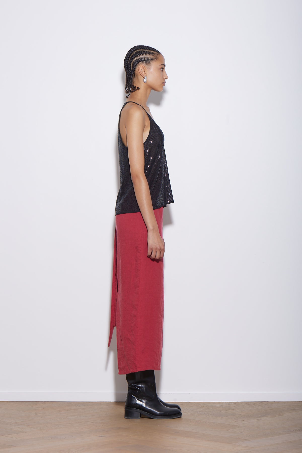 LINEN WRAP SKIRT GAZPACHO