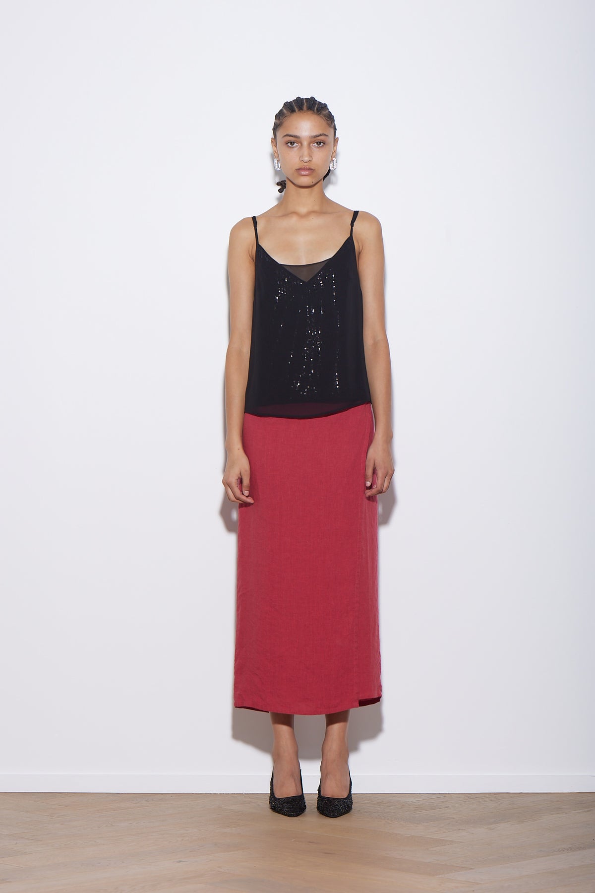 LINEN WRAP SKIRT GAZPACHO