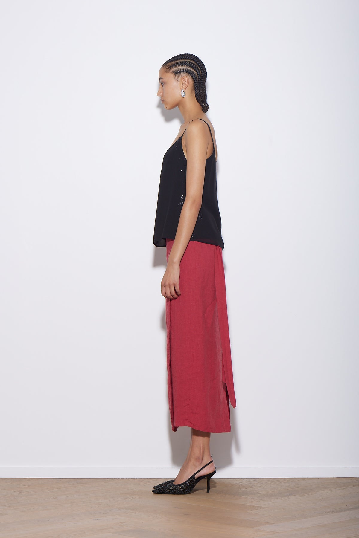 LINEN WRAP SKIRT GAZPACHO