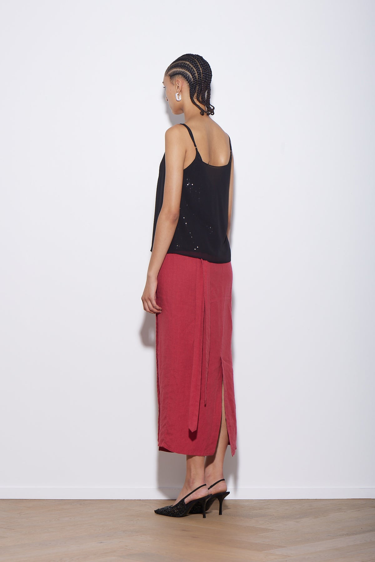 LINEN WRAP SKIRT GAZPACHO