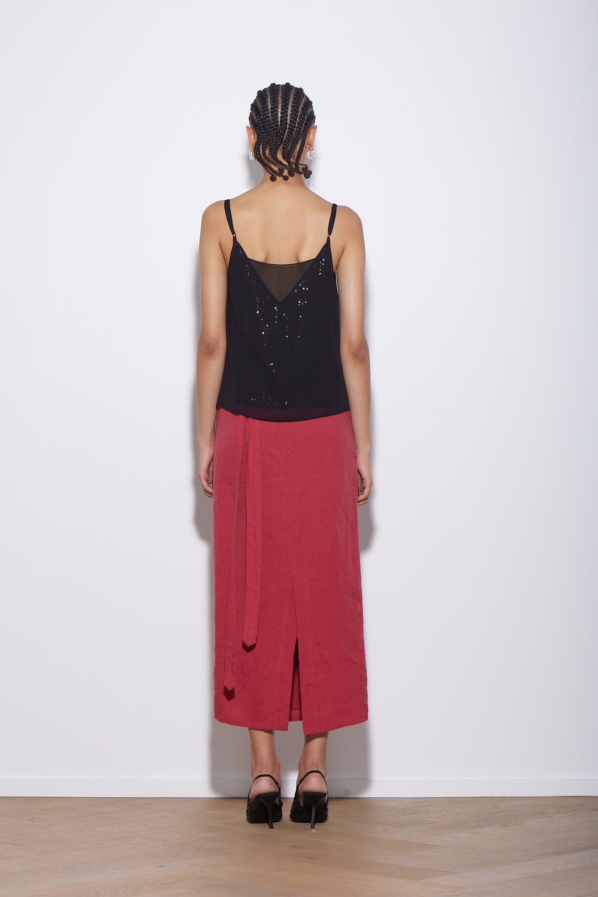 LINEN WRAP SKIRT GAZPACHO