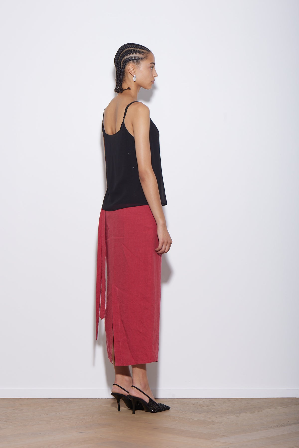 LINEN WRAP SKIRT GAZPACHO