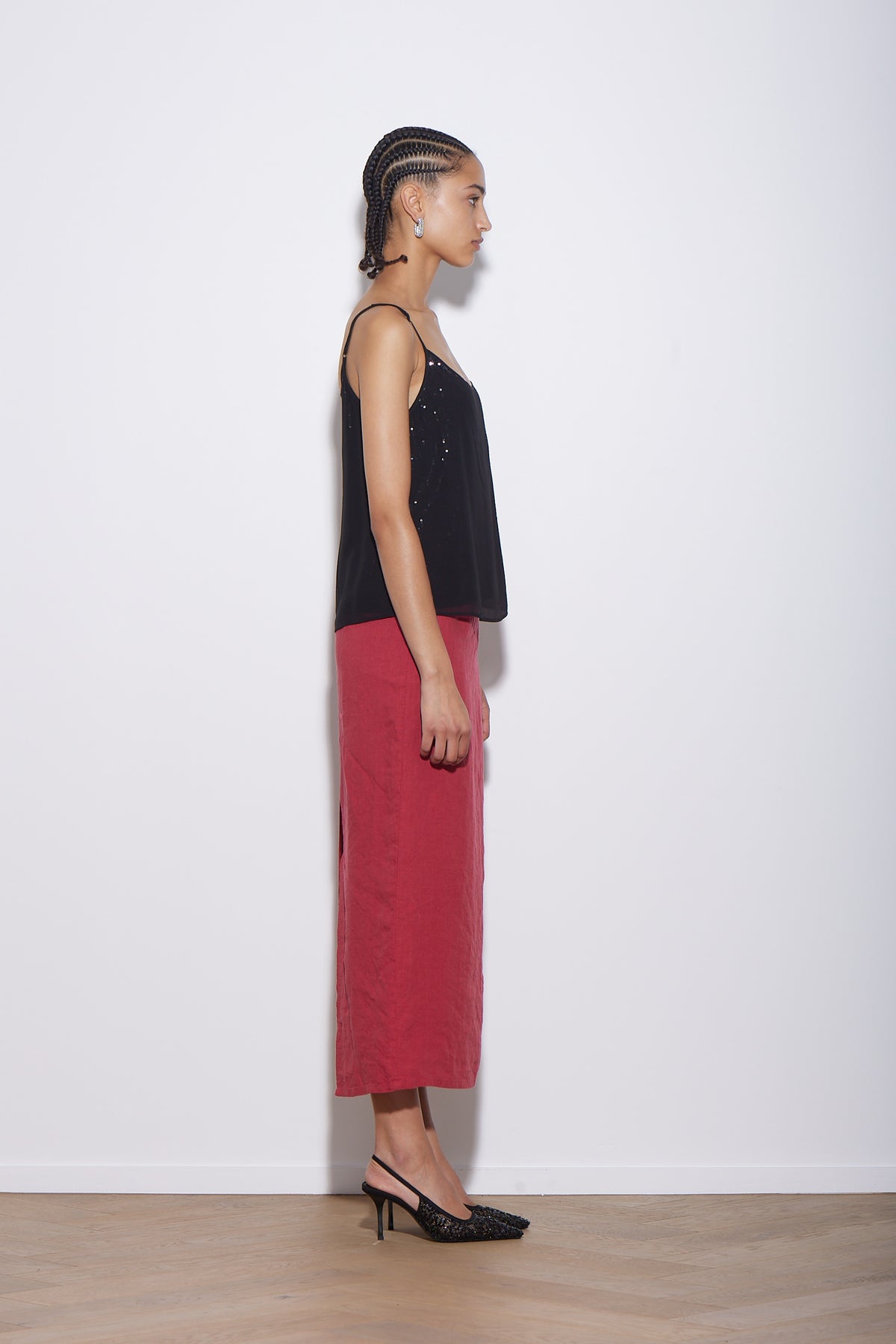 LINEN WRAP SKIRT GAZPACHO