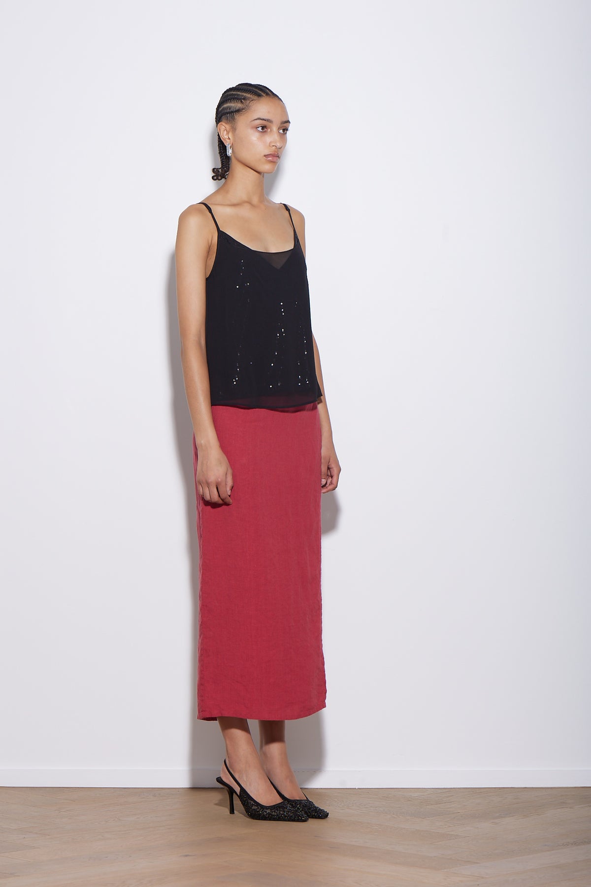 LINEN WRAP SKIRT GAZPACHO