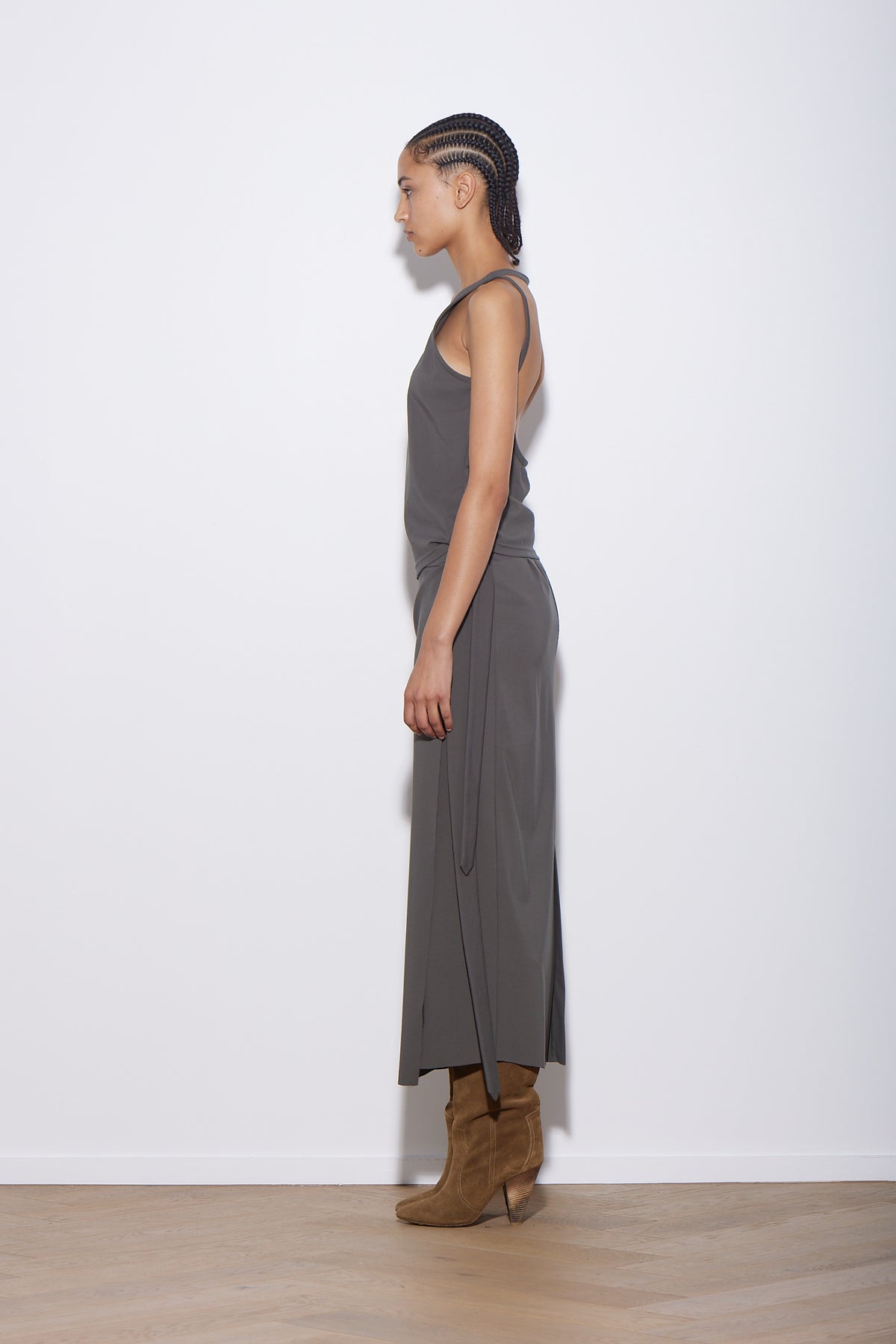 PONTE WRAP SKIRT OLIVE