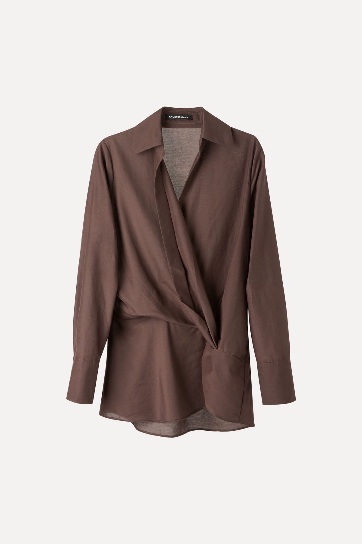 KNOTTED SHIRT SILK/COTTON CAFE NOIR