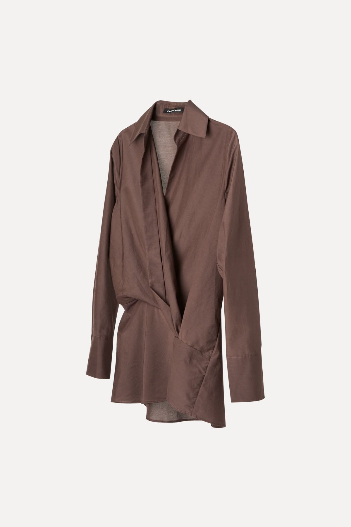 KNOTTED SHIRT SILK/COTTON CAFE NOIR