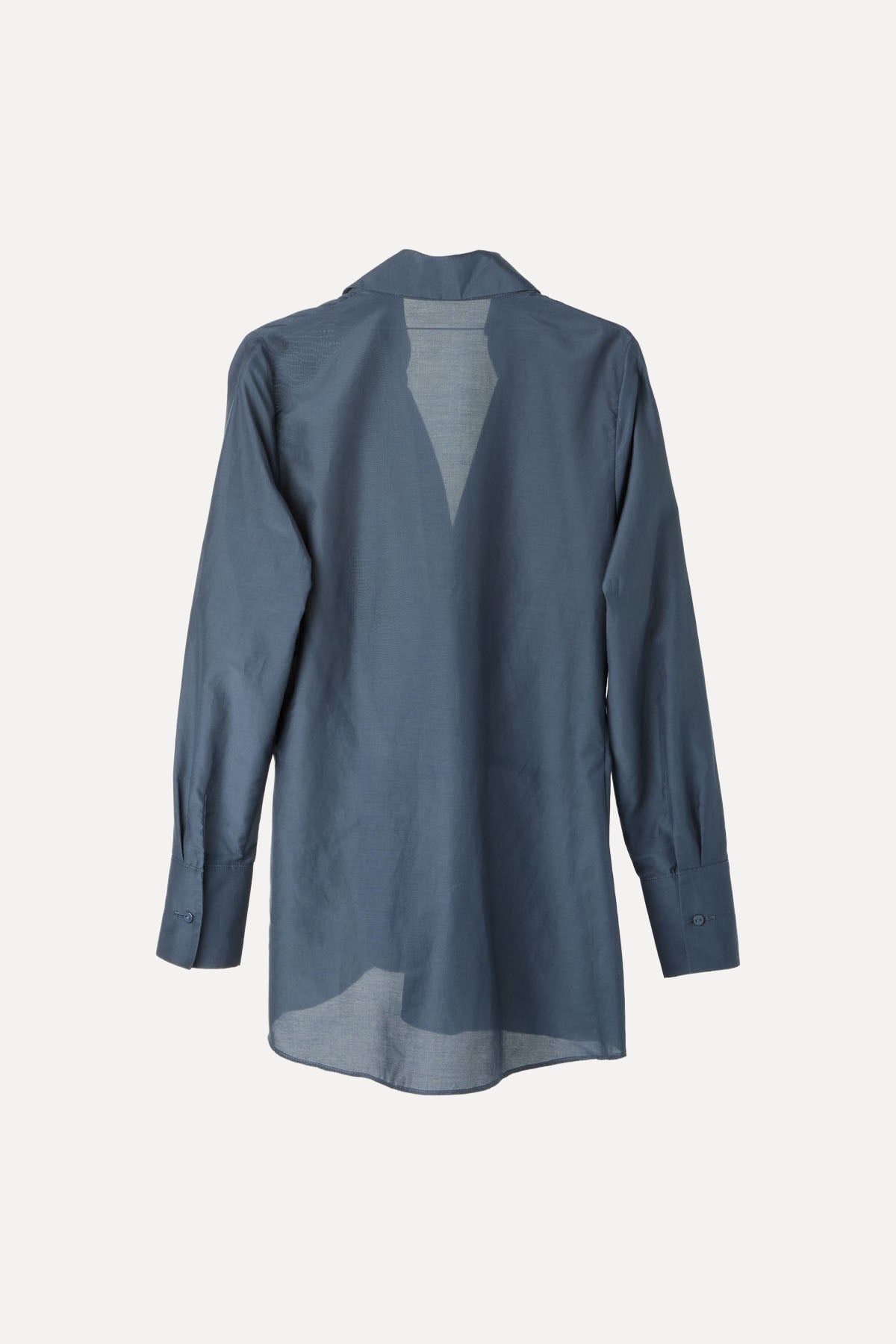KNOTTED SHIRT SILK/COTTON PETROL POTION