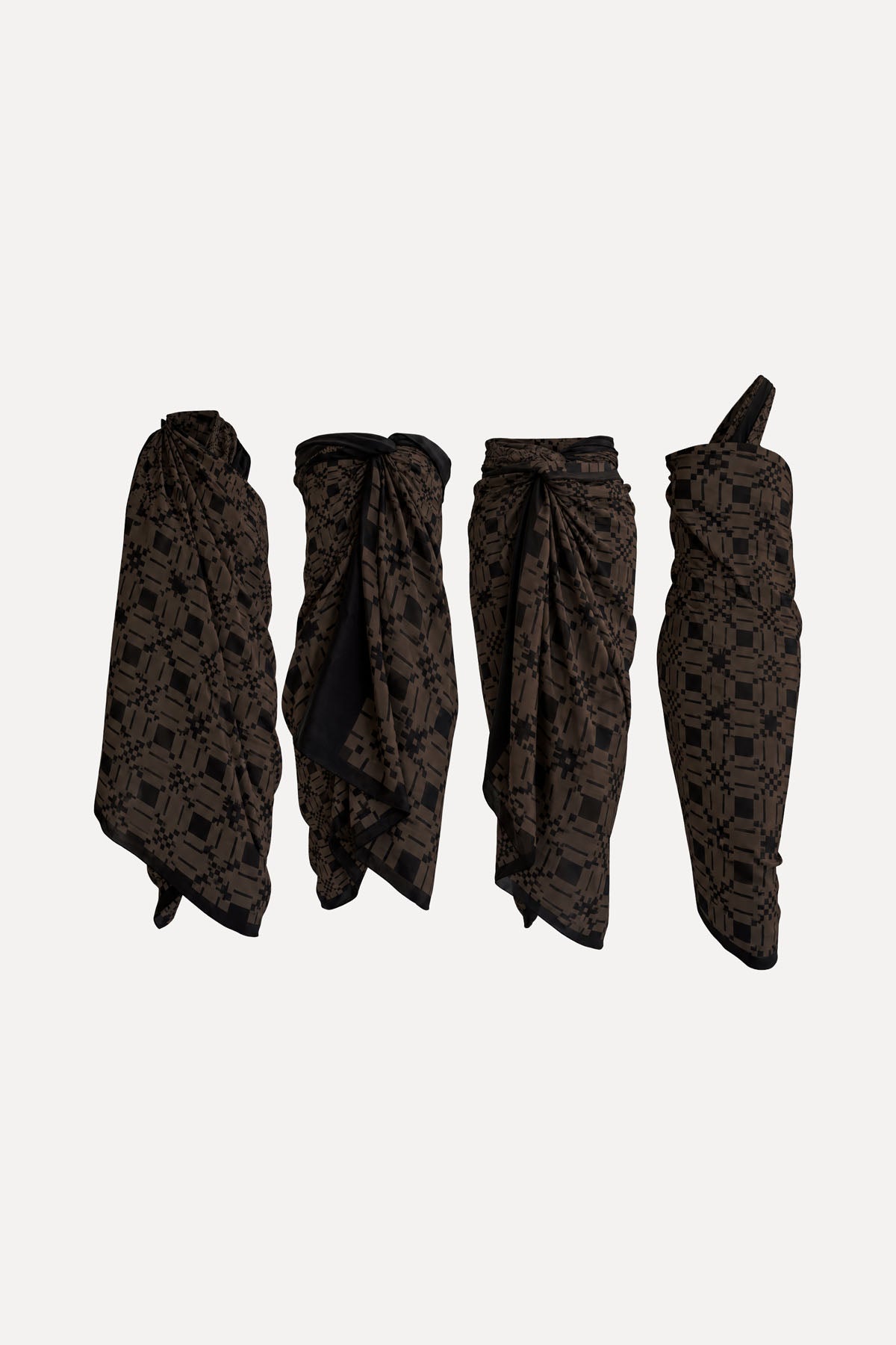 OLIVEWOOD/BLACK RESORT SILK SARONG /SCARF