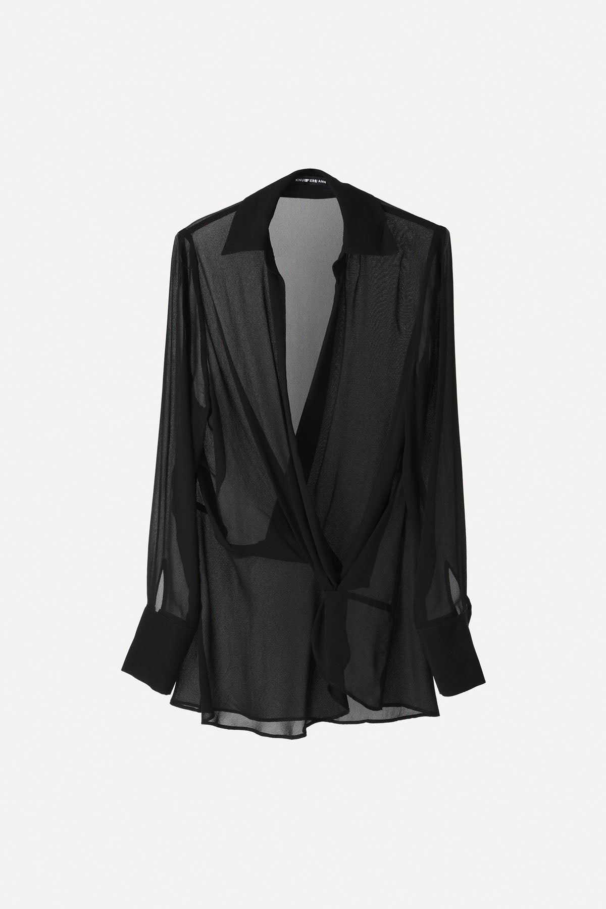 KNOTTED SHIRT SHEER SILK BLACK