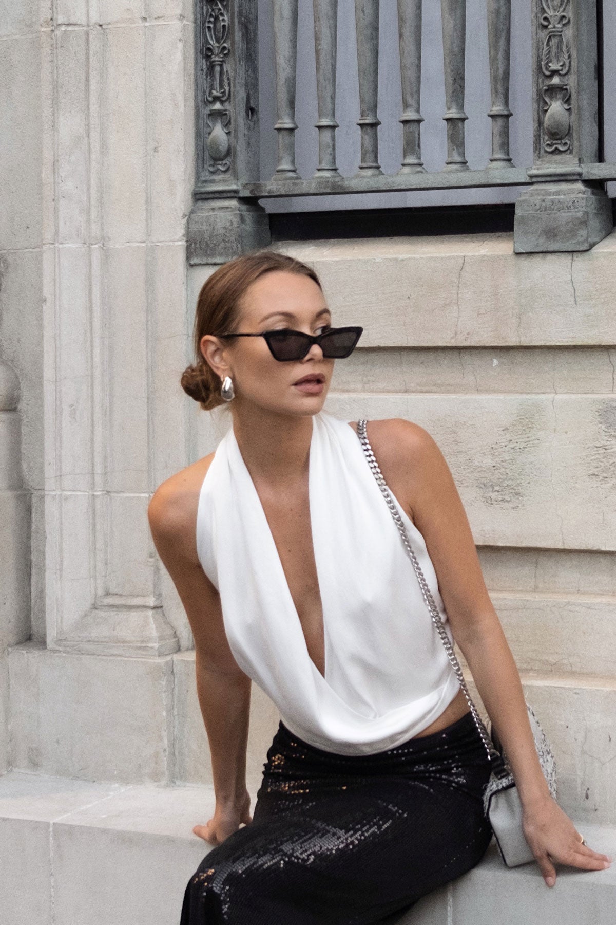 MILAN TOP WHITE SILK - KNUEFERMANN 