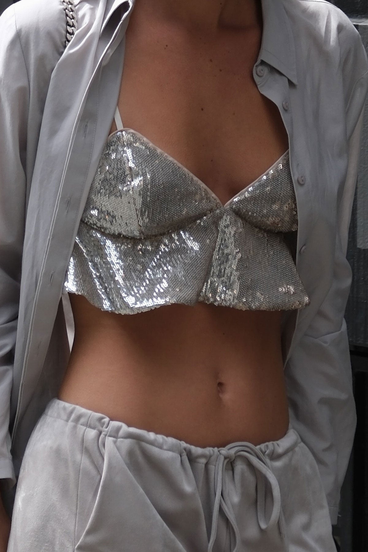 SEQUIN BRALETTE WHITE GOLD - KNUEFERMANN 