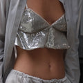 SEQUIN BRALETTE WHITE GOLD - KNUEFERMANN 