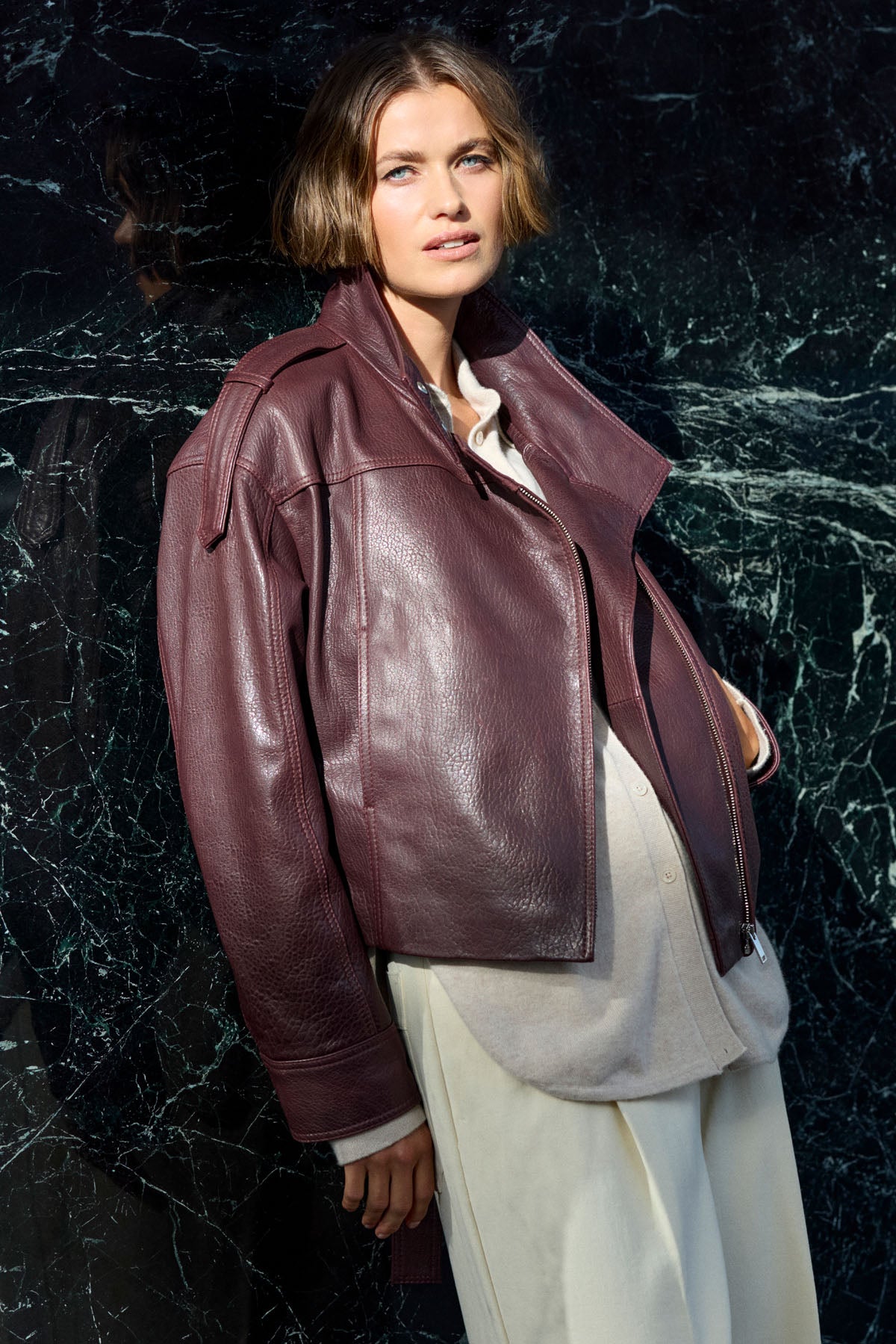 ALYA CINCH LEATHER JACKET