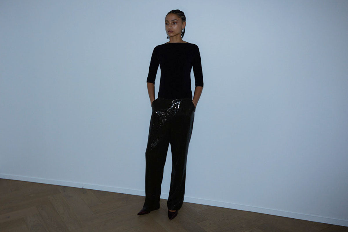 LAURENT PANT BLACK SEQUIN