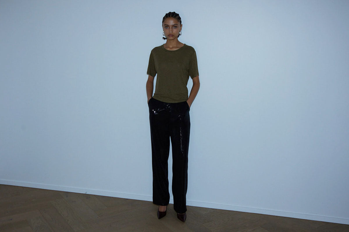 LAURENT PANT BLACK SEQUIN