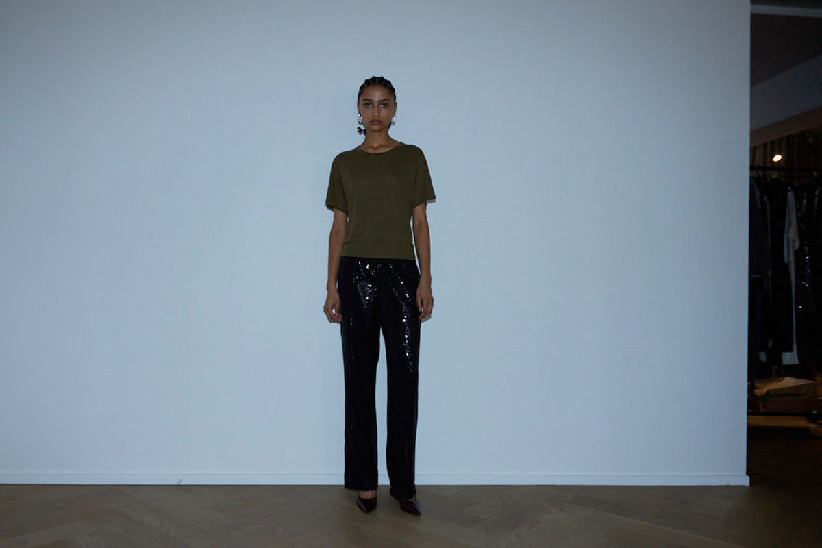 LAURENT PANT BLACK SEQUIN