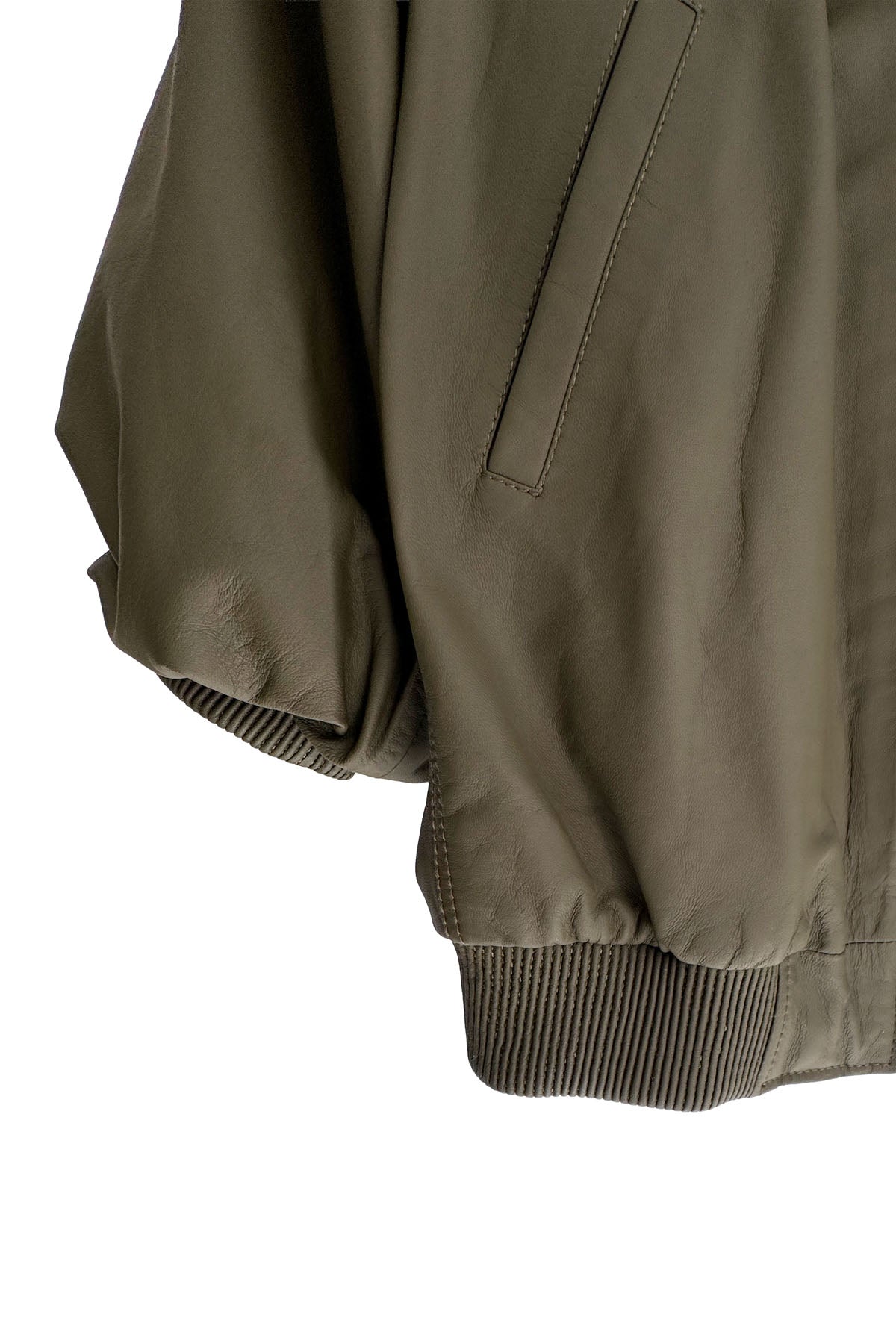 HOODED GREEN LEATHER JACKET