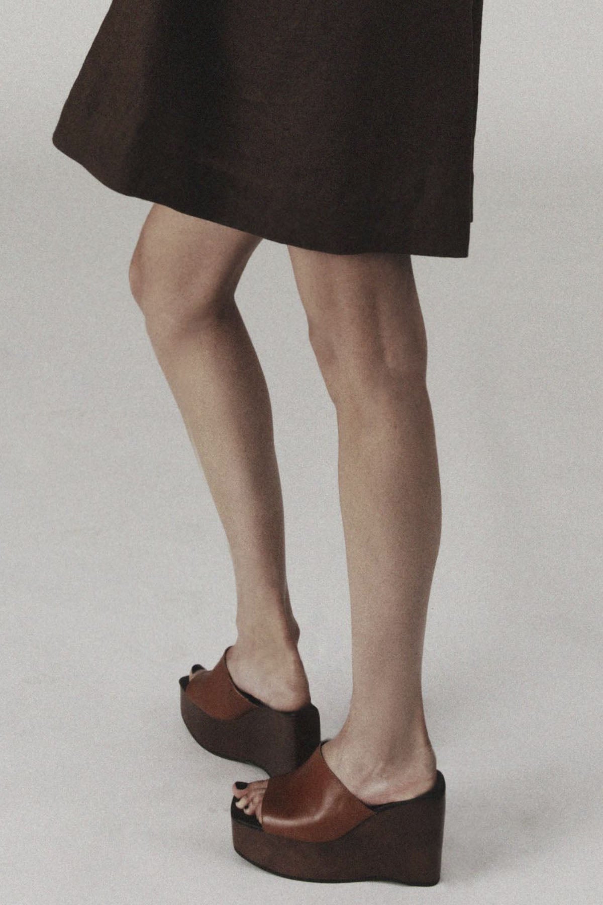 LEATHER WEDGE BROWN - 39 (very good condition)