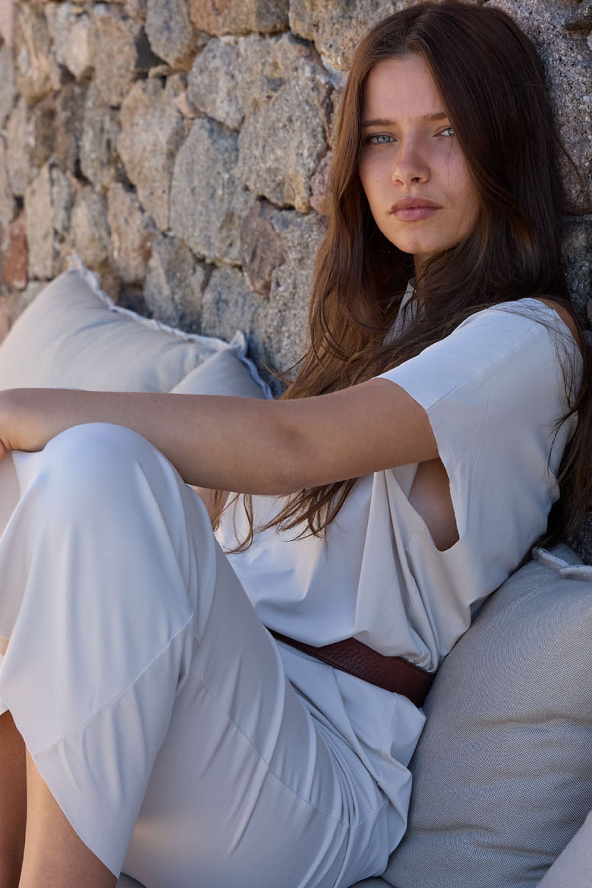 LASER T MAXI DRESS CHALK
