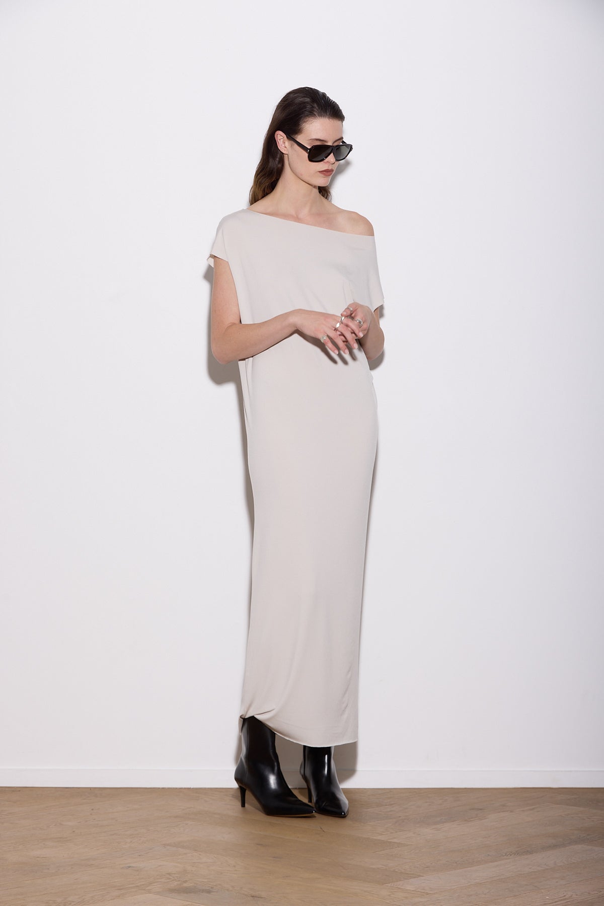 LASER T MAXI DRESS CHALK