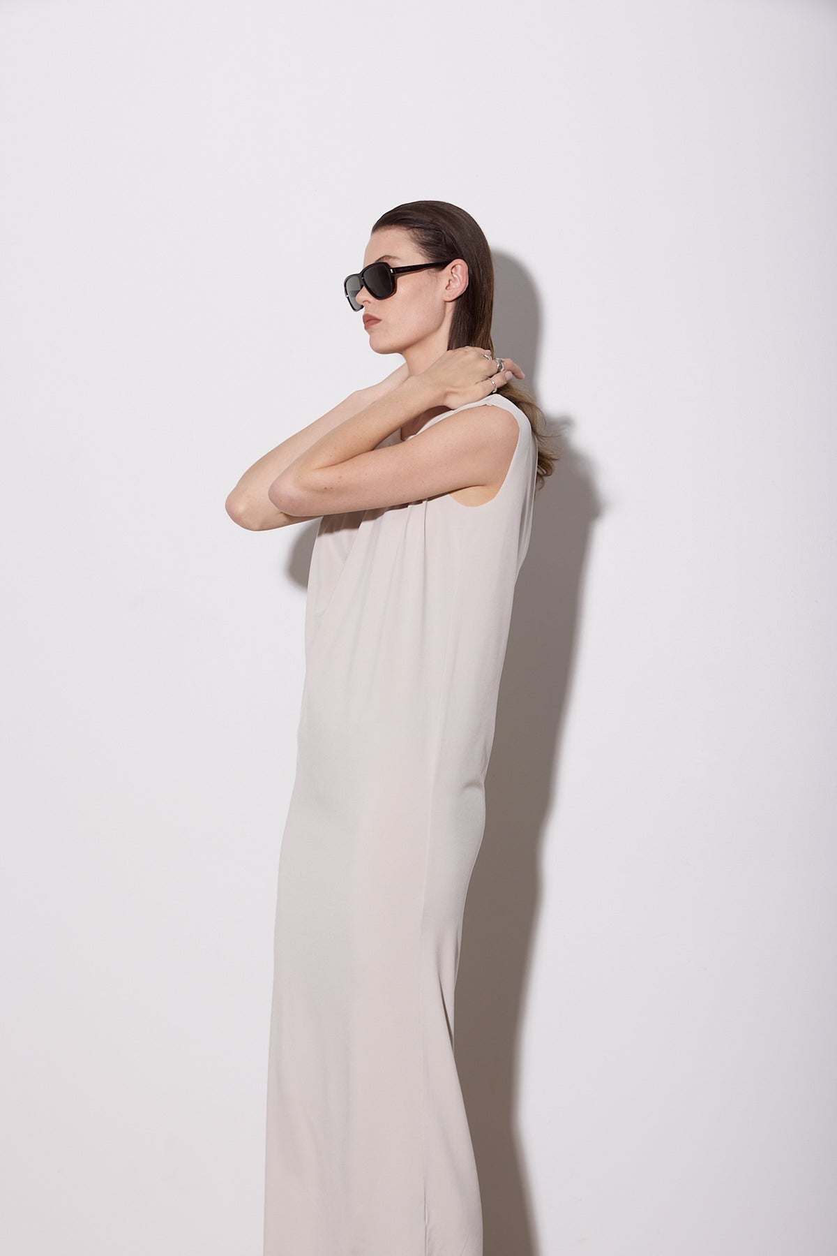 LASER T MAXI DRESS CHALK