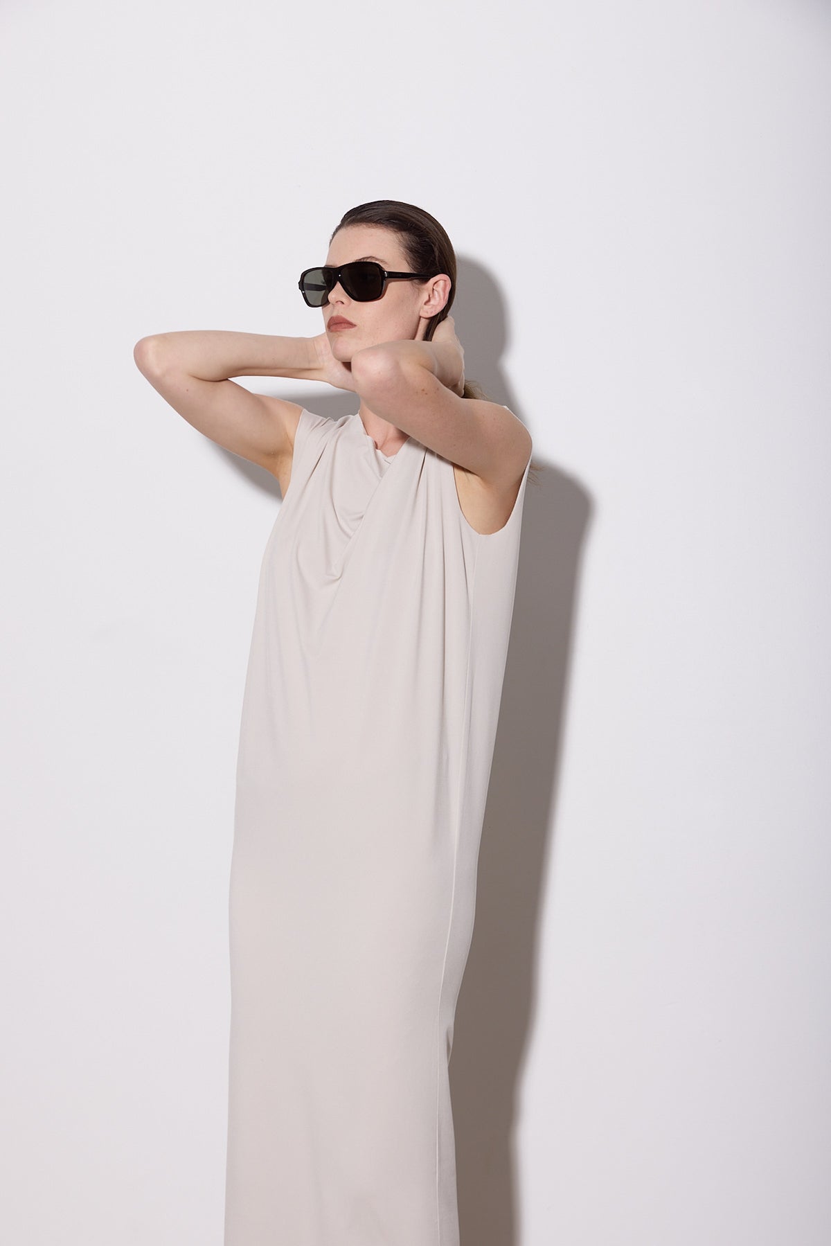 LASER T MAXI DRESS CHALK