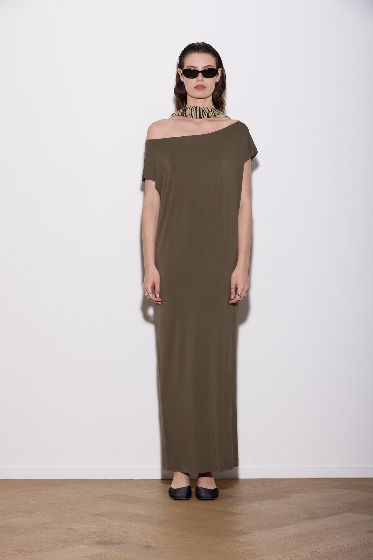 LASER T MAXI DRESS OLIVE