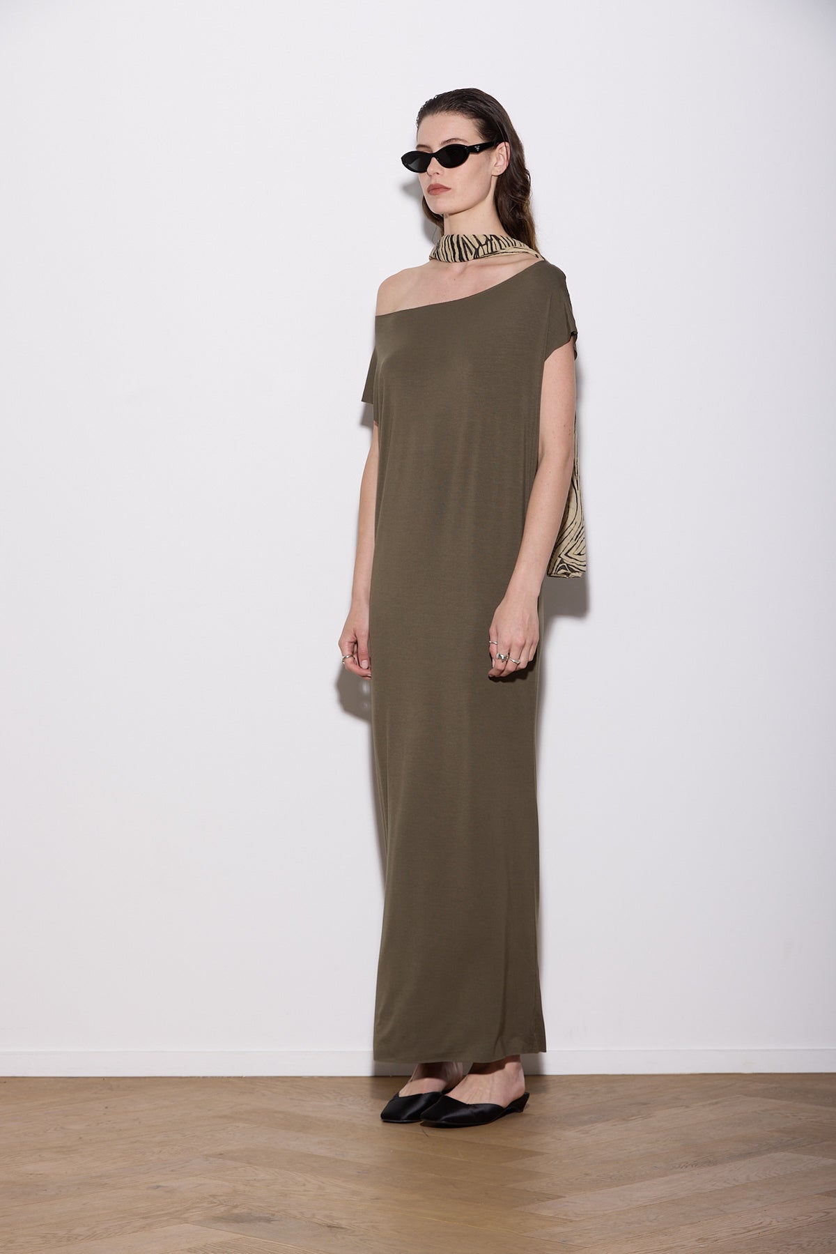 LASER T MAXI DRESS OLIVE